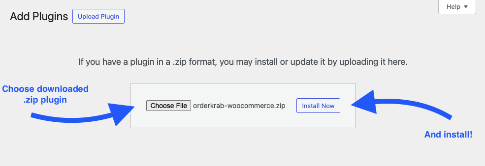 Installing the OrderKrab plugin in WordPress